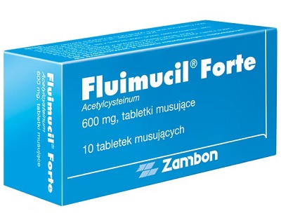 Fluimucil Forte 600 mg, 10 tabletek