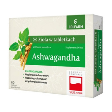 Ashwagandha, 60 tabletek, Colfarm