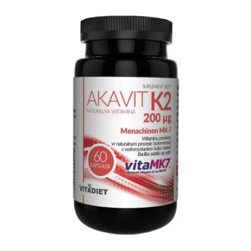 Akavit, naturalna witamina K2 200 mcg, 60 kapsułek