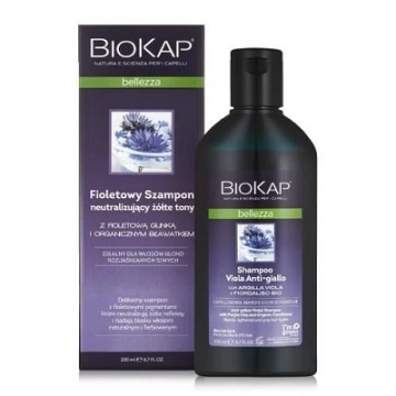 Biokap Bellezza, fioletowy szampon neutralizujący żółte tony, 200 ml