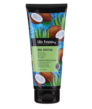 Bio Happy, żel pod prysznic Woda Kokosowa & Aloes, 200 ml