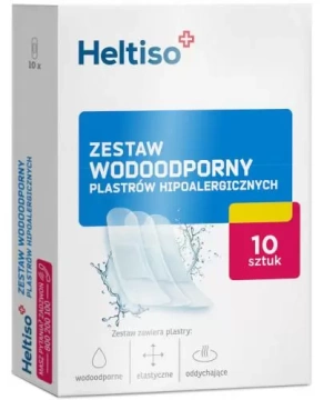 Heltiso, plastry hipoalergiczne, zestaw wodoodporny, 10 sztuk