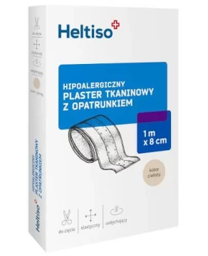 Heltiso, plaster tkaninowy z opatrunkiem 1 m x 8 cm, 1 sztuka