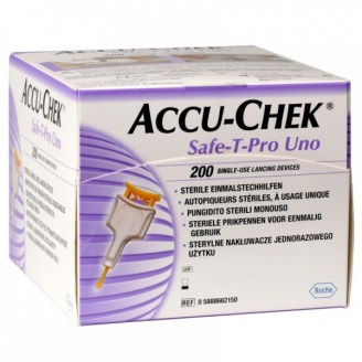 Accu-Chek Safe T Pro Uno, nakłuwacze, 200 sztuk