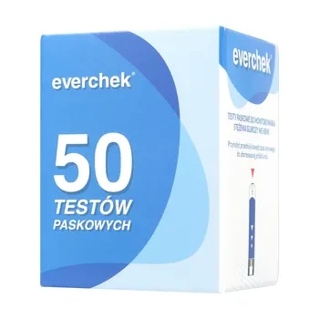 Everchek, testy paskowe do monitorowania stężenia glukozy we krwi, 50 sztuk
