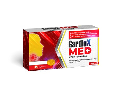 Gardlox Med, smak cytrynowy, 16 pastylek do ssania