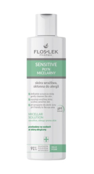 Flos-Lek Sensitive, płyn micelarny do skóry wrażliwej demakijaż twarzy i oczu, 225 ml