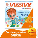VisolVit Junior Orange, witaminy dla dzieci po 3 r.ż., musujący proszek o smaku pomarańczowym, 10 saszetek