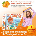 VisolVit Junior Orange, witaminy dla dzieci po 3 r.ż., musujący proszek o smaku pomarańczowym, 30 saszetek