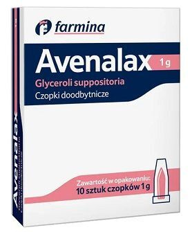 Avenalax 1g, czopki glicerolowe doodbytnicze, 10 sztuk
