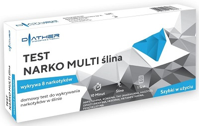 Diather Test Narko Multi Pro ślina, test do wykrywania narkotyków w ślinie, 1 sztuka