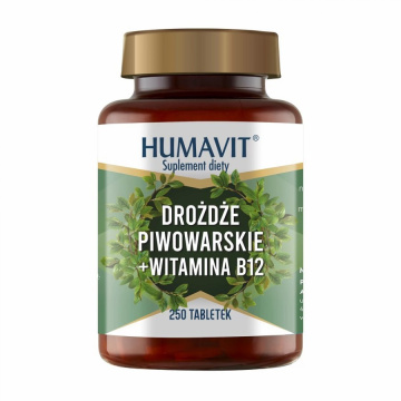Humavit Drożdże Piwowarskie + Witamina B12, 250 tabletek