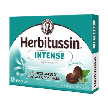 Herbitussin Intense, 10 pastylek do ssania