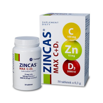 Zincas MAX C+D3, 50 tabletek