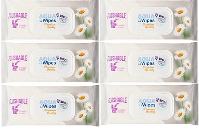 Aqua Wipes Premium papier toaletowy mokry 6 x 40 sztuk (6-pack)
