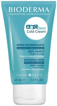 Bioderma ABCDerm, Cold-Cream, ochronny krem natłuszczający do twarzy dla dzieci i niemowląt, 45 ml