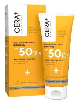 Cera+ Solutions, mineralny krem ochronny SPF50, skóra wrażliwa i atopowa, dla dorosłych, dzieci i niemowląt po 1 miesiącu życia, 50 ml