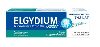 Elgydium Junior, łagodna mięta, pasta do zębów, dla dzieci w wieku 7-12 lat, 50 ml