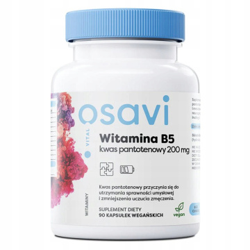 OSAVI, Witamina B5 z kwasem pantotenowym 200 mg, 90 kapsułek