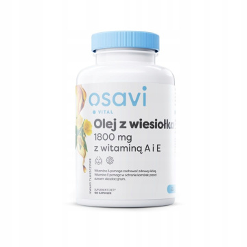 OSAVI, Olej z wiesiołka 1800 mg z witaminą A i E, 180 kapsułek