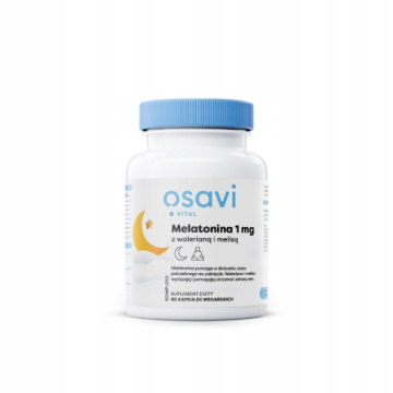 OSAVI, Melatonina 1 mg, z walerianą i melisą, 60 kapsułek