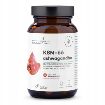 Aura Herbals Ashwagandha KSM-66 200 mg, 120 kapsułek