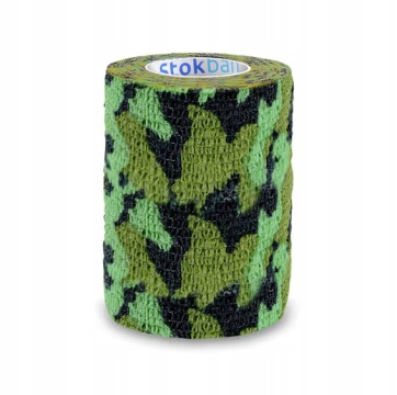 STOKBAN samoprzylepny bandaż elastyczny zielone moro, 7,5cm x 4,5m, 1 sztuka