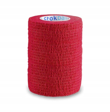 STOKBAN samoprzylepny bandaż elastyczny czerwień, 7,5cm x 4,5m, 1 sztuka