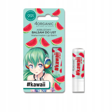 4ORGANIC #Kawaii naturalny balsam do ust arbuz 5 g