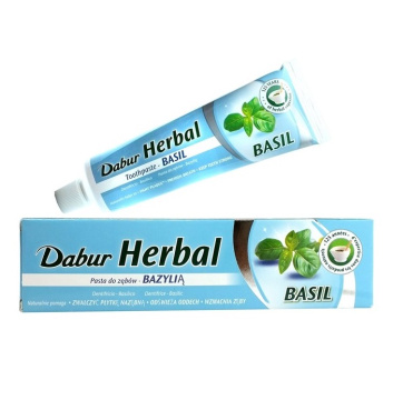 Dabur Herbal, pasta do zębów z bazylią, ziołowa, bez fluoru, 100 ml