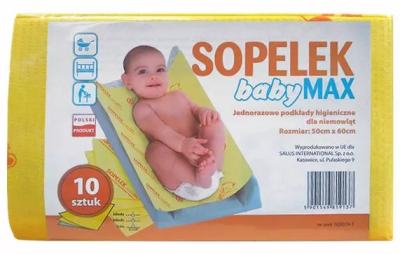 SOPELEK BABY MAX, jednorazowe podkłady higieniczne dla niemowląt, 10 sztuk