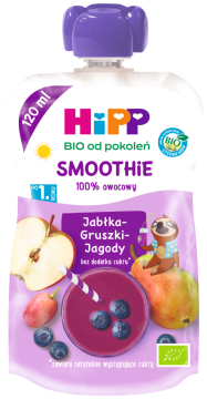 HiPP BIO Smoothie mus z owoców i soków po 1. roku jabłka-gruszki-jagody 120 ml