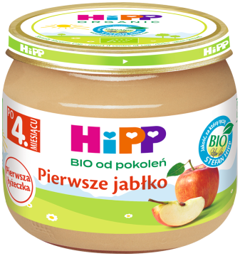HiPP BIO Pierwsze jabłko dla dzieci po 4. miesiącu, 80 g PIERWSZA ŁYŻECZKA