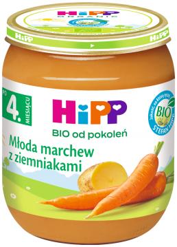HiPP BIO młoda marchew z ziemniakami obiadek dla dzieci po 4. miesiącu 125 g