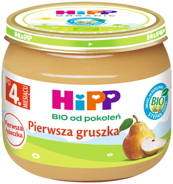 HiPP BIO pierwsza gruszka dla dzieci po 4. miesiącu 80 g PIERWSZA ŁYŻECZKA