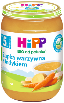 HiPP BIO zupka warzywna z indykiem dla dzieci po 5. miesiącu 190 g