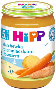 HiPP marchewka z ziemniaczkami i łososiem obiadek dla dzieci po 5. miesiącu 190 g