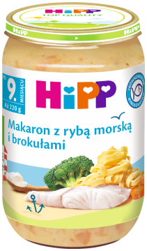 HiPP makaron z rybą morską i brokułami obiadek dla dzieci po 9. miesiącu 220 g