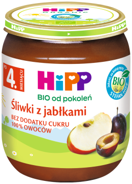 HiPP BIO śliwki z jabłkami deserek dla dzieci po 4. miesiącu 125 g