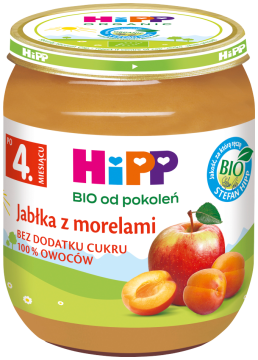HiPP BIO Jabłka z morelami deserek dla dzieci po 4. miesiącu 125 g