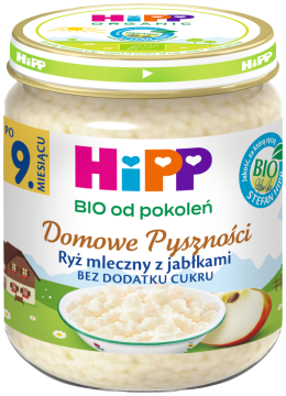 HiPP BIO ryż mleczny z jabłkami dla dzieci po 9. miesiącu 200 g DOMOWE PYSZNOŚCI
