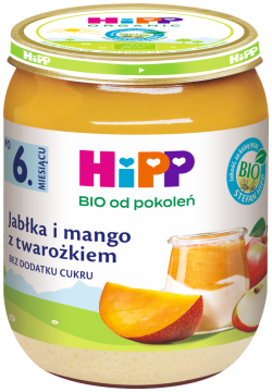 HiPP BIO jabłka i mango z twarożkiem deserek dla dzieci po 6. miesiącu 160 g