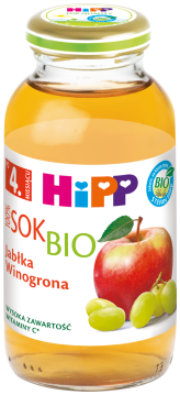 HiPP BIO 100% sok jabłkowo- winogronowy dla dzieci po 4. miesiącu 200 ml