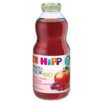 HIPP BIO - herbatka z dzikiej róży z sokiem z czerwonych owoców, po 4. miesiącu, 500 ml