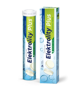 Zdrowe korzyści, Elektrolity Plus, o smaku cytrynowo-miętowym, 24 tabletki musujące