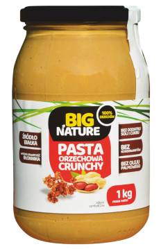 Big Nature - pasta orzechowa crunchy 100% orzechów, 1000 g