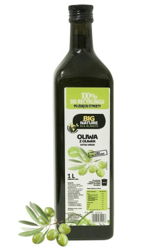 Big Nature - oliwa z oliwek Extra Virgin, tłoczona na zimno, BIO, 1000 ml