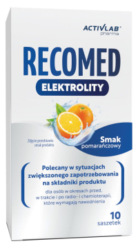 RecoMed elektrolity, smak pomarańczowy, 10 saszetek