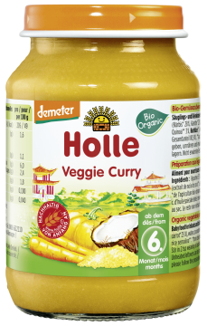 HOLLE BIO Organic Wegetariańskie curry obiadek dla dzieci od 6. miesiąca, 190 g