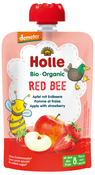 HOLLE BIO Organic jabłko truskawka mus owocowy dla dzieci od 8. miesiąca, 100 g